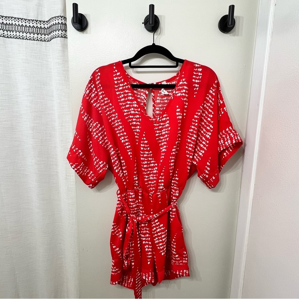 Red & White Romper